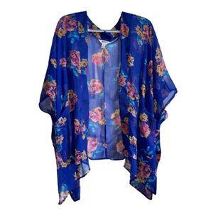 Royal Blue Floral Kimono